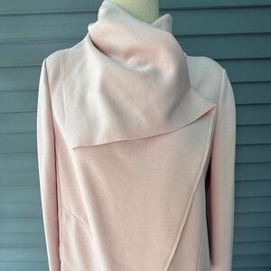 Anne Klein Envelope Neck Asymmetrical Hem Jacket in Soft Pink